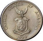 Филиппины 1944 г. S • KM# 180a • 5 сентаво • герб страны • регулярный выпуск • MS BU ( кат. - $12 )