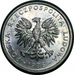 Польша 1986 г. • KM# 48.2 • 50 грошей • польский орел • регулярный выпуск • BU