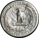 США 1947 г. D • KM# 164 • квотер (25 центов) • (серебро) • Джордж Вашингтон • регулярный выпуск • F-VF