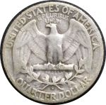 США 1946 г. S • KM# 164 • квотер (25 центов) • (серебро) • Джордж Вашингтон • регулярный выпуск • F-