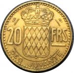 Монако 1951 г. • KM# 131 • 20 франков • Князь Ренье III • герб княжества • регулярный выпуск • AU+