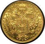 Австрия 1915 г.(1920-1936) • KM# 2267 • 1 дукат • Император Франц Иосиф I • золото 986 - 3.49 гр. • MS BU пруфлайк!!