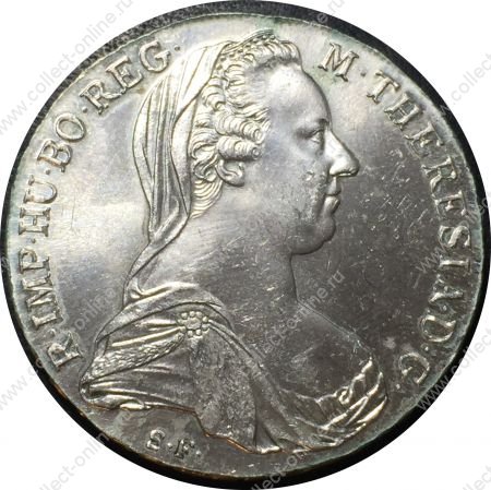 Австрия 1780 г. KM# T1 • талер • торговый, образца 1780 г. (рестрайк) • регулярный выпуск • Мария Терезия • герб Австрии • MS BU