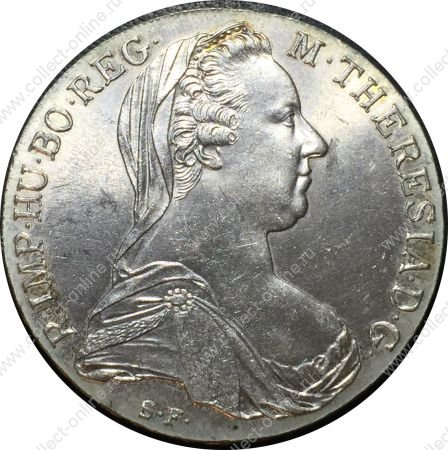 Австрия 1780 г. KM# T1 • талер • торговый, образца 1780 г. (рестрайк) • регулярный выпуск • Мария Терезия • герб Австрии • MS BU