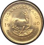 Южная Африка 1980 г. • KM# 105 • ⅒ крюгерранда • антилопа • золото 917 - 3.39 гр. • регулярный выпуск(первый год) • MS BU люкс!