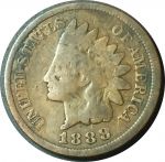 США 1888/7 г. • KM# 90a • 1 цент • "Индеец" • регулярный выпуск • VG+ ( кат. - $2500+ ) ®®