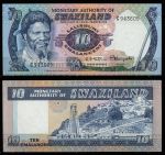 Свазиленд 1974 г. • P# 4 • 10 эмалангени • вождь Собуза II • регулярный выпуск • UNC пресс