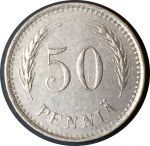 Финляндия 1929 г. S • KM# 26 • 50 пенни • регулярный выпуск • AU ( кат. - $5+ )