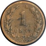 Нидерланды 1878 г. • KM# 107 • 1 цент • регулярный выпуск • F+
