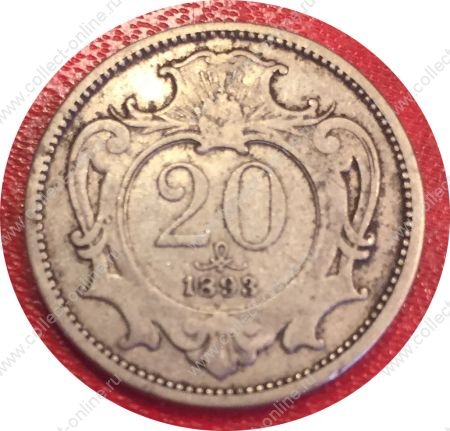 Австрия 1893 г. KM# 2803 • 20 геллеров • регулярный выпуск • XF+
