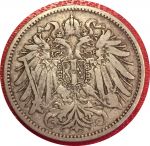 Австрия 1893 г. • KM# 2803 • 20 геллеров • регулярный выпуск • XF+