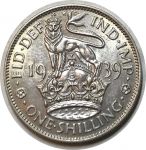 Великобритания 1939 г. • KM# 853 • 1 шиллинг • Георг VI • британский лев • регулярный выпуск • BU-/UNC
