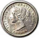 Канада 1871 г. • KM# 2 • 5 центов • Виктория • серебро • регулярный выпуск • XF- ( кат. - $75 )
