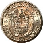 Панама 1932 г. • KM# 10.1 • ⅒ бальбоа • Васко де Бальбоа • брак чеканки! • регулярный выпуск • MS BU ( кат. - $100+ )