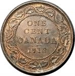 Канада 1912 г. • KM# 21 • 1 цент • Георг V • регулярный выпуск • MS BU красн.