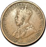 Австралия 1913 г. • KM# 23 • 1 пенни • Георг V • регулярный выпуск • VF-