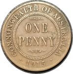 Австралия 1915 г. • KM# 23 • 1 пенни • Георг V • регулярный выпуск • F ( кат.- $10 )