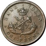 Канада • Банк Верхней канады 1857 г. • KM# Tn3 • 1 пенни • официальный денежный токен • AU