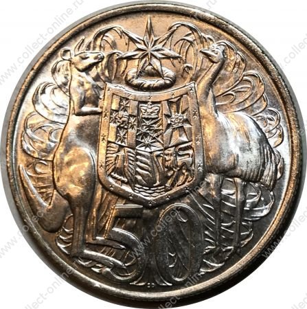 Австралия 1966 г. • KM# 67 • 50 центов • Елизавета II • кенгуру и страус • серебро • регулярный выпуск • MS BU Люкс!