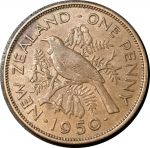 Новая Зеландия 1950 г. • KM# 21 • 1 пенни • Георг VI • птица туи • регулярный выпуск • XF+