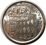 Монако 1966 г. • KM# 140 • 1 франк • Ренье III • герб княжества • регулярный выпуск • MS BU