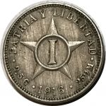 Куба 1916 г. • KM# 9.1 • 1 сентаво • герб Кубы • регулярный выпуск • UNC