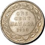 Канада 1920 г. • KM# 21 • 1 цент • Георг V • регулярный выпуск • XF+