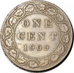 Канада 1909 г. • KM# 8 • 1 цент • Эдуард VII • регулярный выпуск • VF