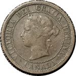 Канада 1876 г. H • KM# 7 • 1 цент • Виктория • регулярный выпуск • VF+