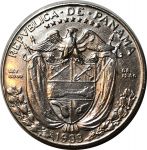 Панама 1933 г. • KM# 12.1 • ½ бальбоа • Васко де Бальбоа • серебро 12.5 гр. • регулярный выпуск • XF+ ( кат. - $60+ )