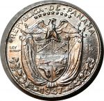 Панама 1947 г. • KM# 11.1 • ¼ бальбоа • Васко де Бальбоа • серебро 6.25 гр. • регулярный выпуск • XF-AU