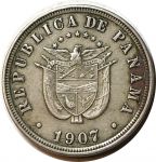 Панама 1907 г. • KM# 7.1 • 2½ сентесимо • государственный герб • регулярный выпуск • XF+*
