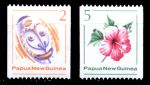 Папуа-Новая Гвинея 1981 г. SC# 534-5 • 2 и 5c. • ритуальная маска, гибискус (из рулонов) • стандарт • MNH OG XF • полн. серия