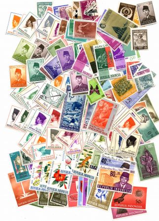 Индонезия • набор 50 разных старых марок  •  MNH OG VF