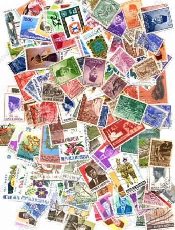Индонезия • набор 50 разных старых марок • Used F-VF