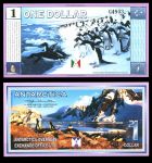 Антарктида(США) 1999г. P# / 1 доллар пингвины / UNC пресс
