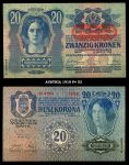 Австрия 1919 г. • P# 53 • 20 крон • надпечатка "Deutschosterreich" • регулярный выпуск • UNC пресс