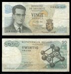 Бельгия 1964 г. • P# 138 • 20 франков • Бодуэн I • регулярный выпуск • F-VF