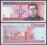 Литва 2001 г. • P# 66 • 20 литов • Майронис • регулярный выпуск • UNC пресс ( кат. - $ 30 )