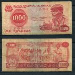 Ангола 1979 г. • P# 117 • 1000 кванза • Антонио Агостиньо Нето • регулярный выпуск • F- ( кат. - $ 10- )