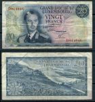 Люксембург 1966 г. • P# 54 • 20 франков • герцог Жан • регулярный выпуск • VF