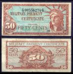 США 1961 - 1964 гг. • P# M46 • 50 центов • серия 591 • Статуя Свободы • армейский чек • VF- ®