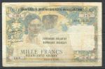 Мадагаскар 1952 г. (1961) • P# 54 • 1000 франков • надпечатка на № 48 • редкая!! F*