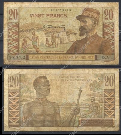 Французская Экваториальная Африка 1947 г. • P# 22 • 20 франков • регулярный выпуск • F