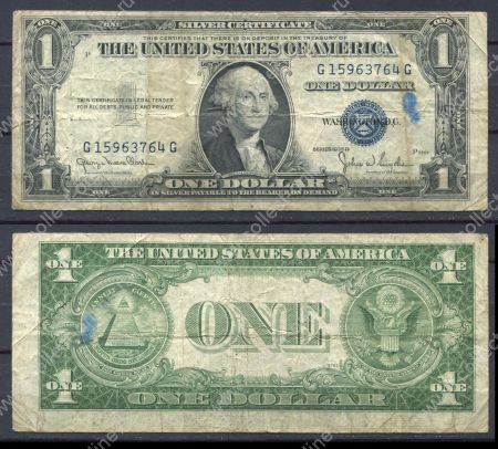 США 1935 г. D • P# 416D2 • 1 доллар • Джордж Вашингтон • серебряный сертификат • F