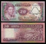 Свазиленд 1981 г. • P# 7 • 20 эмалангени • 60-летие вождя Собузы II • надпечатка • памятный выпуск • F-VF ®®