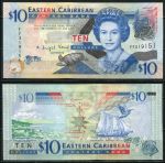 Восточные Карибы 2008 г. • P# 48 • 10 долларов • Елизавета II • парусник • серия FF • UNC пресс ( кат. - $18 )