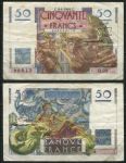 Франция 1948 г. (8-4) • P# 127b • 50 франков • Урбен Леверье • регулярный выпуск • F-VF