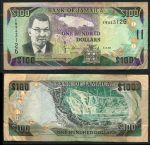 Ямайка 1994 г. • P# 76a • 100 долларов • Водопады Даннс-Ривер • регулярный выпуск • VF+