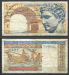 Тунис 1947 г. (7-8) • P# 24 • 100 франков • Банк Алжира и Туниса • Гермес • F-VF